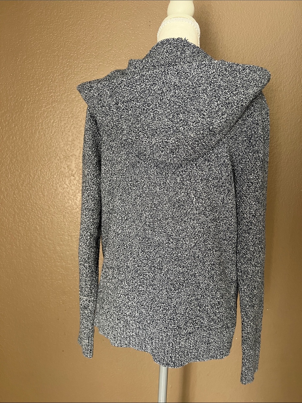 Hollister Hooded Button-Front Sweater Cardigan - Heather Gray - Picture 2 of 5